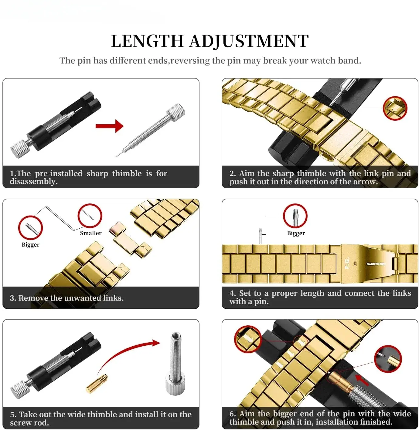 22mm 24 20 18 Metal Strap for Samsung Galaxy Watch 46mm/3/Gear S3/For Huawei Watch GT2/3Pro Stainless Steel band for Amazfit GTR