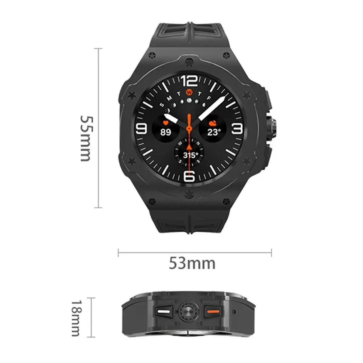 Luxury Modification Kit for Samsung Galaxy Watch Ultra 47mm Stainless Steel Case Silicone Strap for Ultra 47mm DIY Accessorie