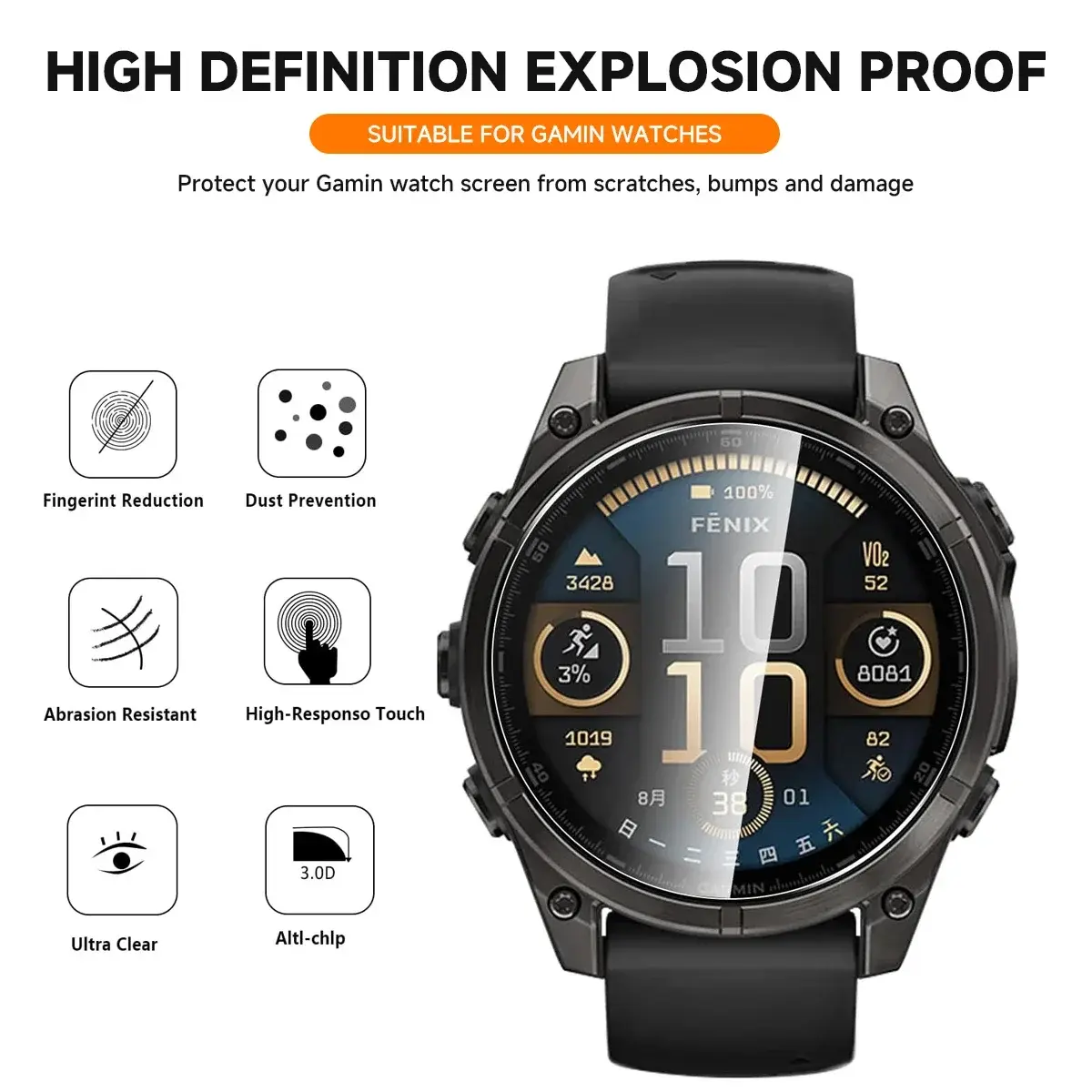 Tempered Glass For Garmin Watch Foreruuner165/955/255 Screen Protector Glass Positioning Anti-scratch Film For Garmin Accessorie