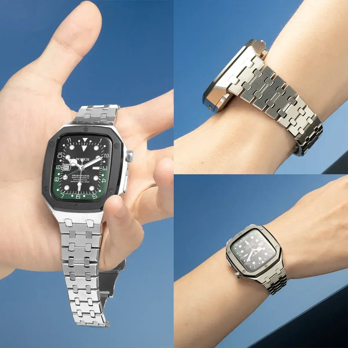 Luxury Modification Mod Kit for Apple Watch 8 7 Case Strap 45mm 44mm Metal Bezel Frame for iwatch Series 6 5 4 SE Accessories