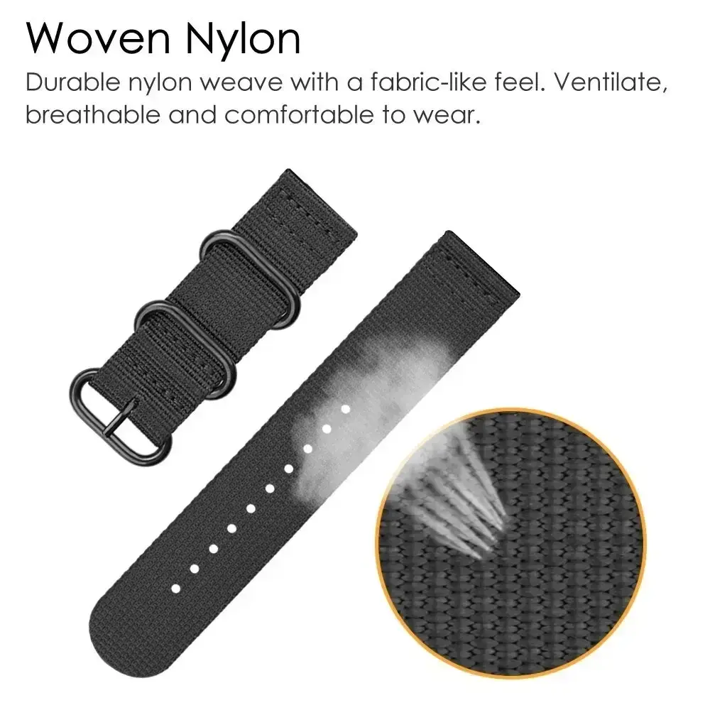 1pcs Nylon strap 18mm 20mm 22mm 24mm Watch Band Multicolor Watch Strap Nylon Buckle Striped Waterproof Replace Watch Accessories