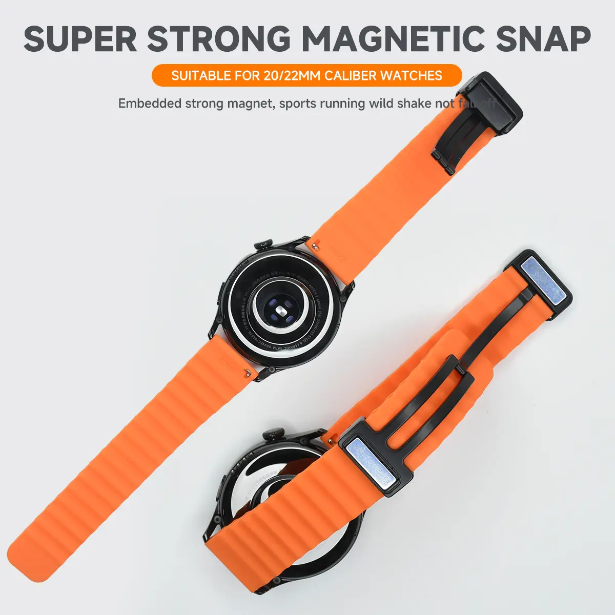 20mm 22mm Magnetic Buckle Strap for Samsung Galaxy Watch 7/6/5/4 40 44mm Sport Strap for Watch 5 Pro/Active2 Silicone Bracelet