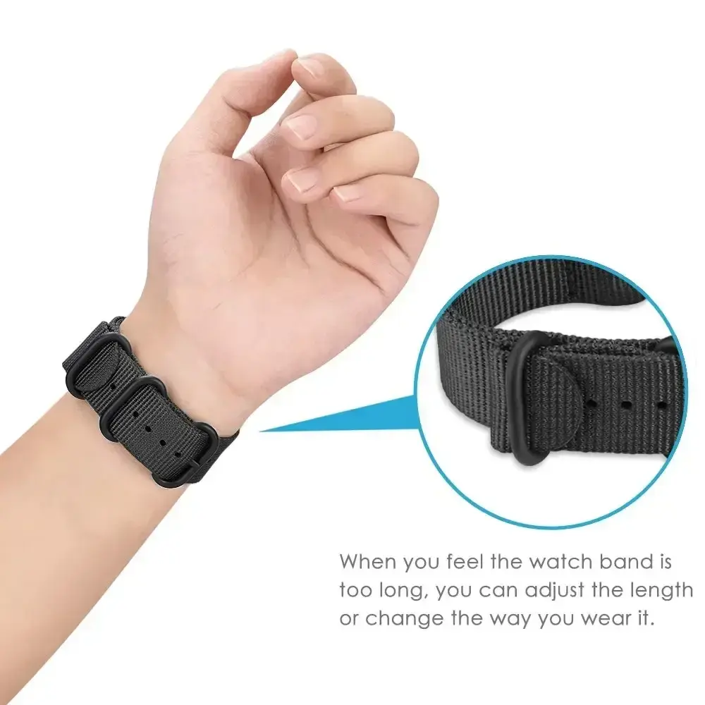 1pcs Nylon strap 18mm 20mm 22mm 24mm Watch Band Multicolor Watch Strap Nylon Buckle Striped Waterproof Replace Watch Accessories