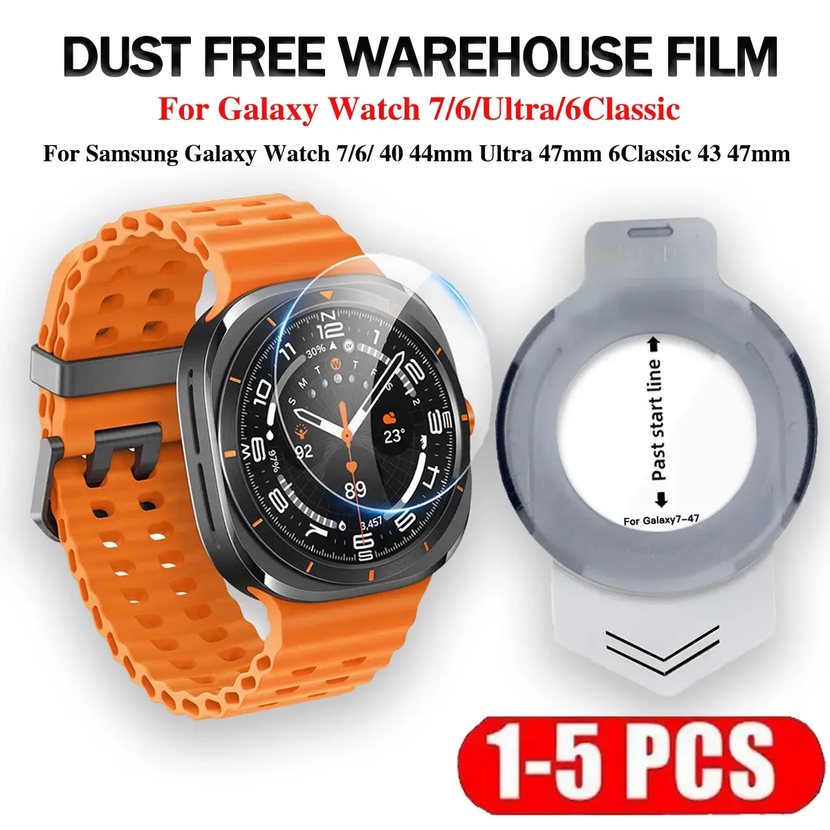 Tempered Glass HD for Samsung Galaxy Watch 7 6 40mm 44mm Clean Room Convenient Film Sticking Tool 7Ultra 47mm 6Classic 43mm 47mm