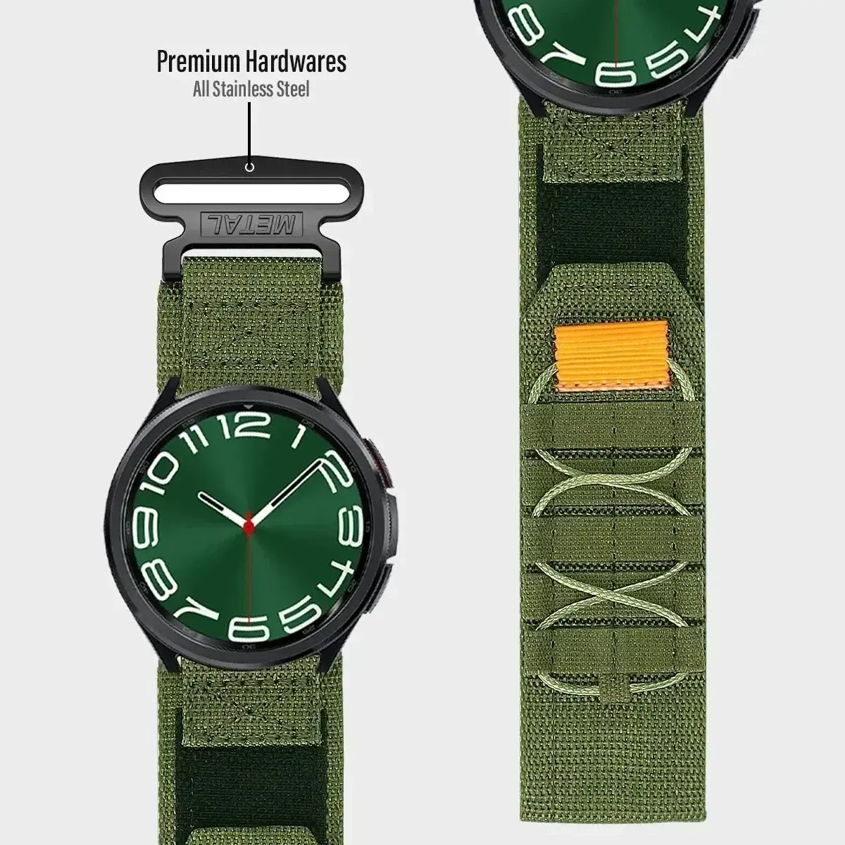 No Gaps Strap for Samsung Galaxy Watch 7 6 5 4 44mm 40mm 6classic 43mm 47mm Quick Fit Nylon Band for Galaxy Watch 5pro 45mm