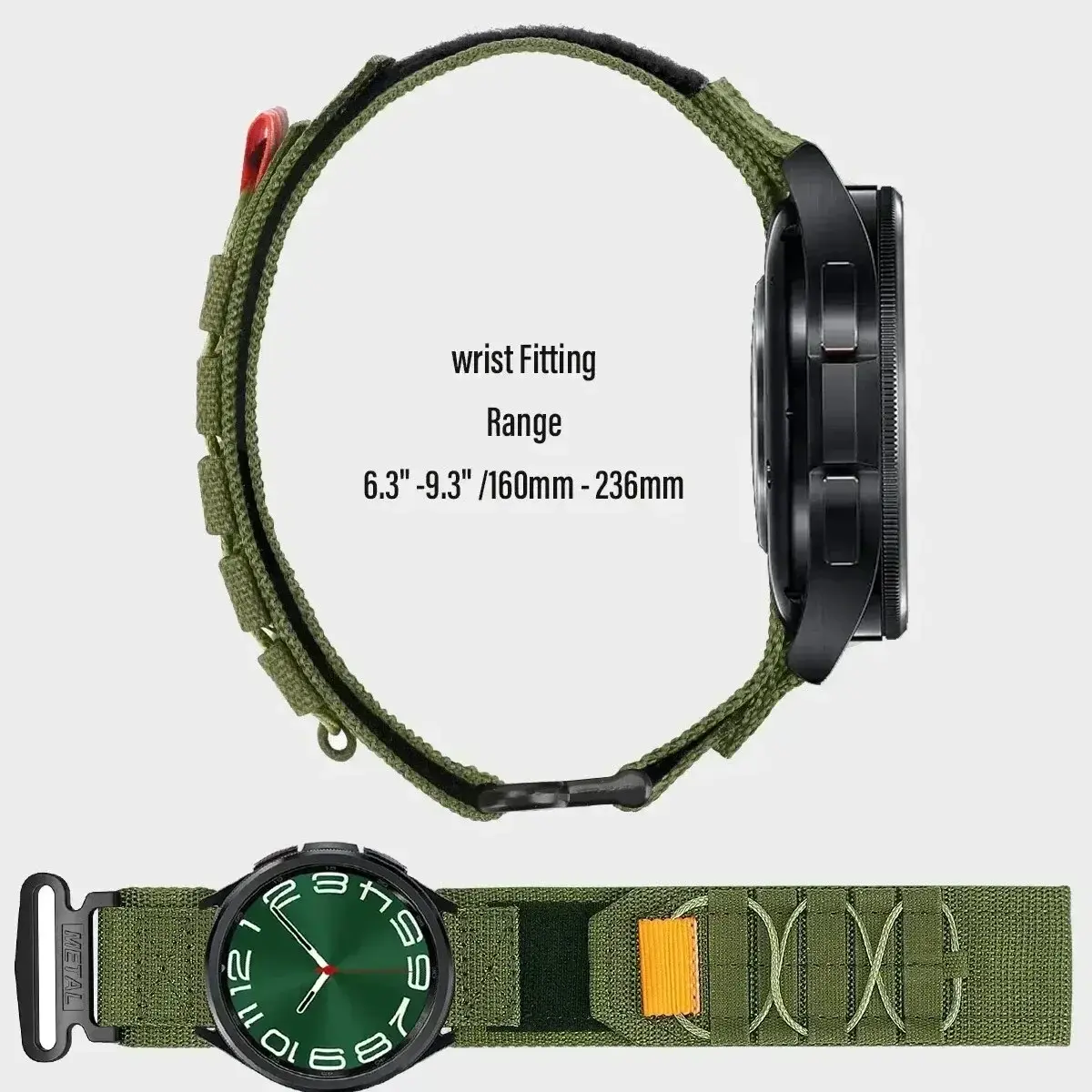 No Gaps Strap for Samsung Galaxy Watch 7 6 5 4 44mm 40mm 6classic 43mm 47mm Quick Fit Nylon Band for Galaxy Watch 5pro 45mm
