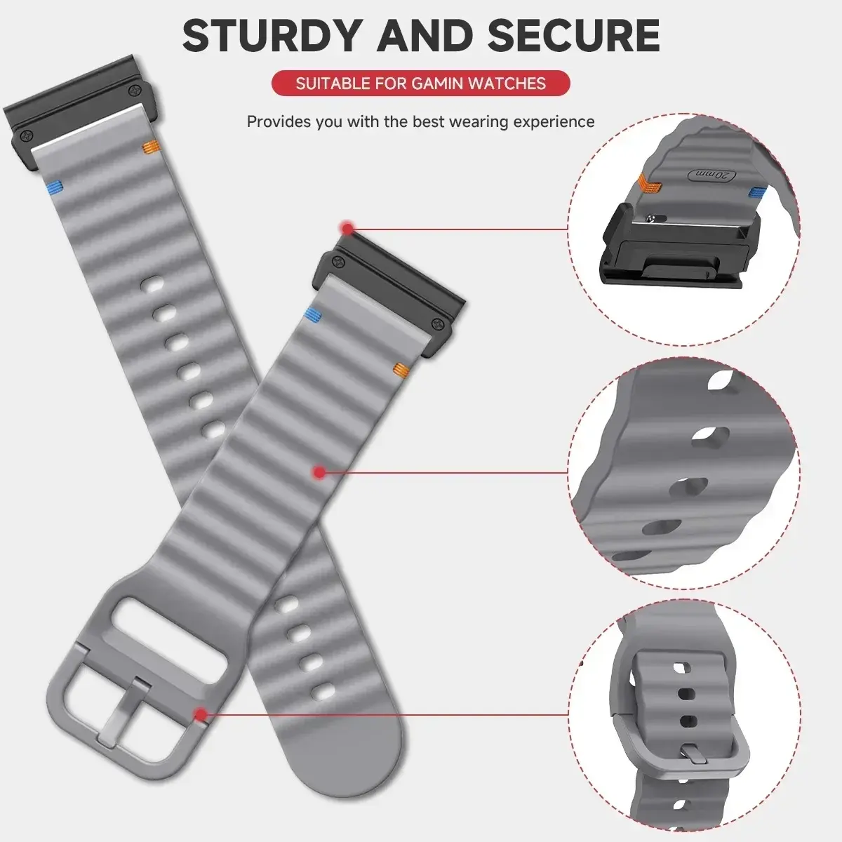 26mm 22mm Silicone Strap For Garmin Fenix 8 E 7 7X 6X Pro 5XPlus Epix Pro Gen 2 47mm 51mm/Enduro 3 QuickFit Watchband Bracelet