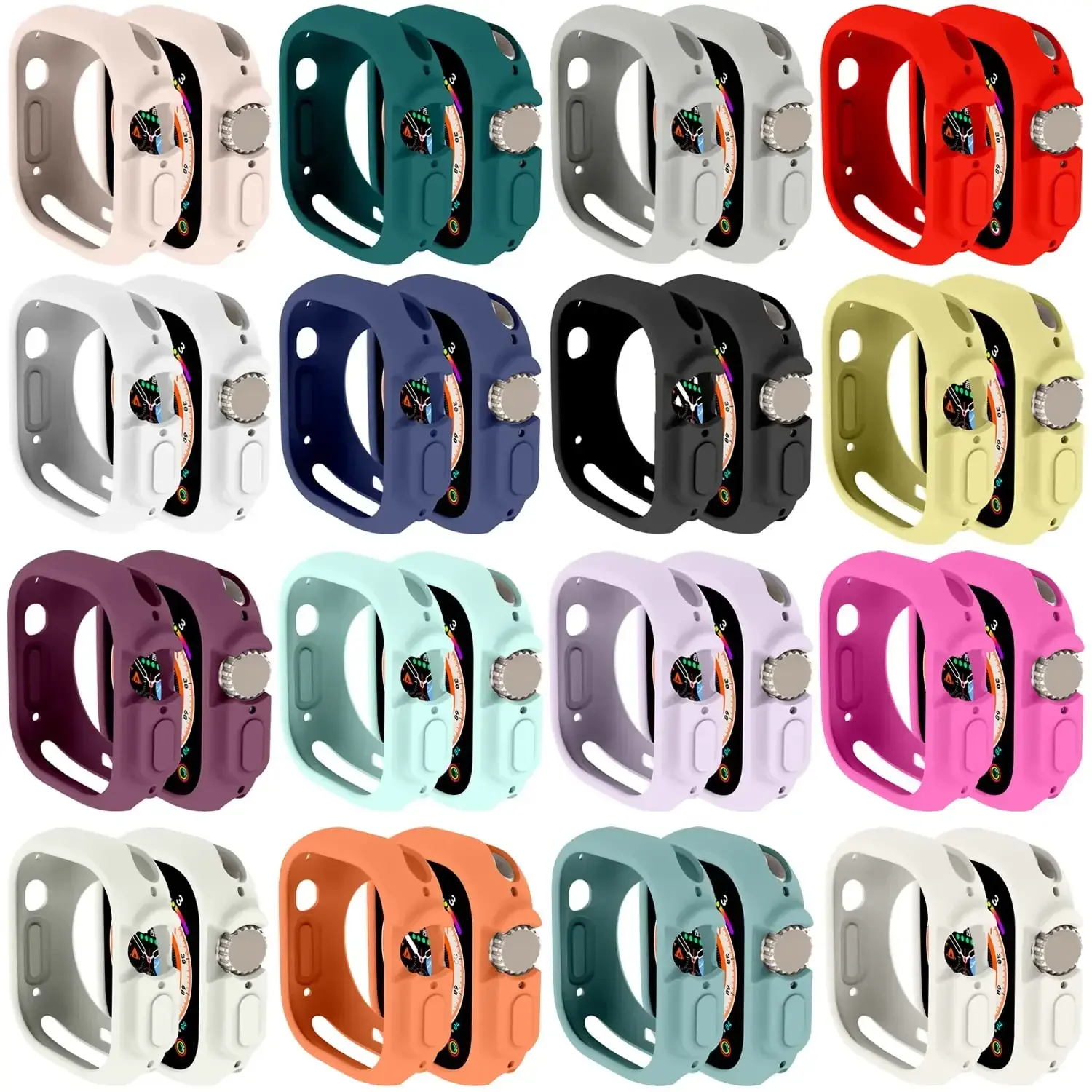Candy Silicone Case for Apple Watch Ultra 2 49mm Cover 9 8 7 6 Se 5 4 45mm 42mm Protection Iwatch Series 44mm 40mm 41mm Bumper