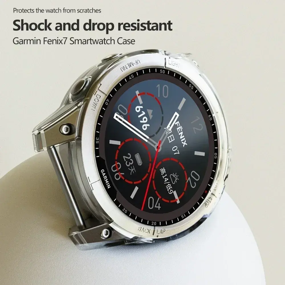 2-in-1 Silicone Case + Tempered Glass for Garmin Fenix 7 7S 7X 6 6S 6X Pro 5 5S Smart Watch Protective Cover & Screen Protector