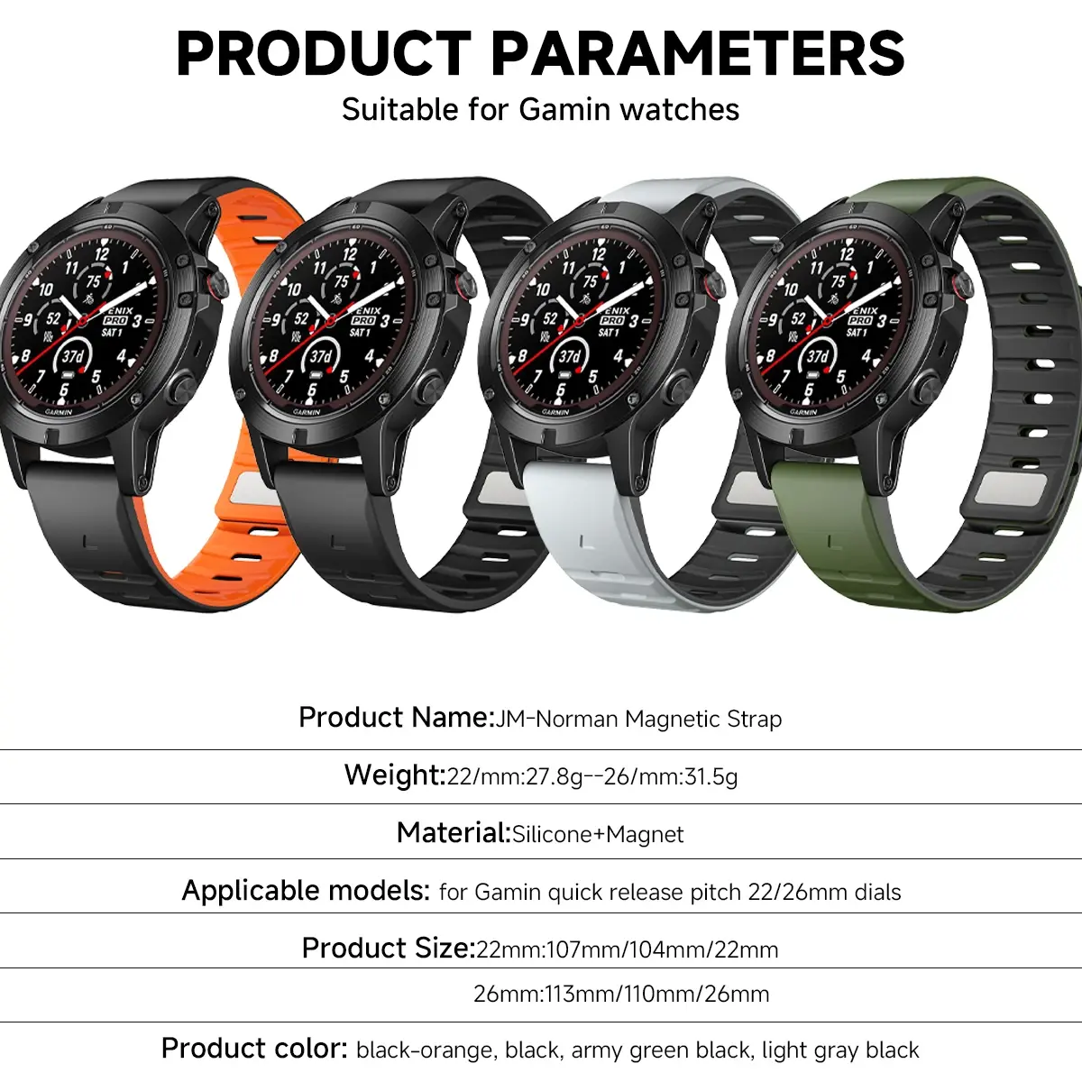 QuickFit 26mm 22mm Magnetic Silicone Strap For Garmin Fenix 8 7 7X 6 6X 5X Plus/Epix Pro Gen 2 47mm 51mm 43/Enduro3 Watchband