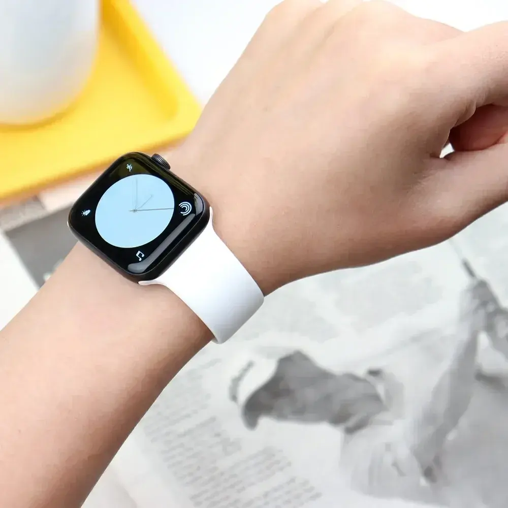 Silicone Band For Apple Watch strap 44 45mm 40 41mm 42-38mm 46mm sport bracelet iwatch series 10 9 8 7 6 5 4 3 SE 9 Ultra 2 49mm