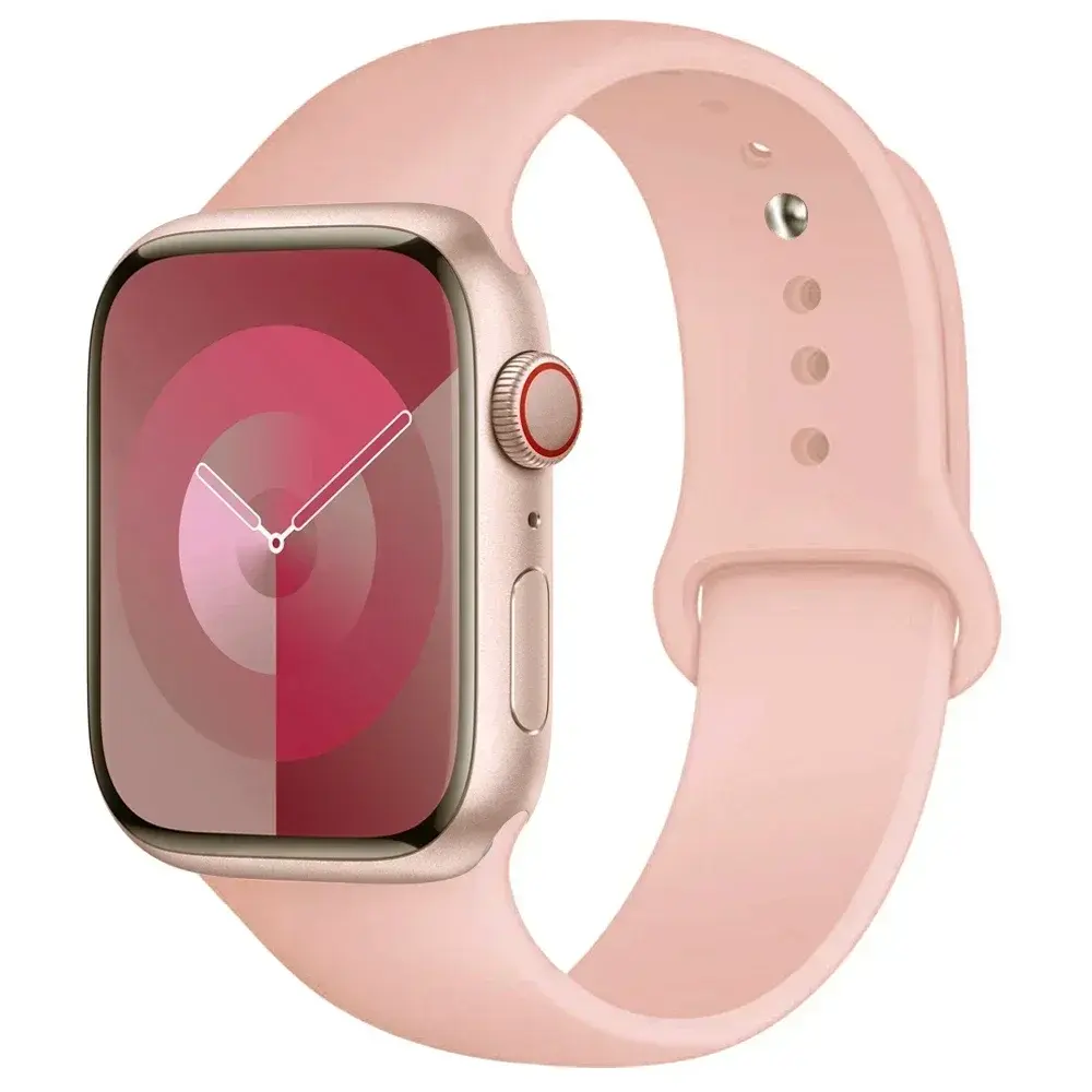 Silicone Band For Apple Watch strap 44 45mm 40 41mm 42-38mm 46mm sport bracelet iwatch series 10 9 8 7 6 5 4 3 SE 9 Ultra 2 49mm