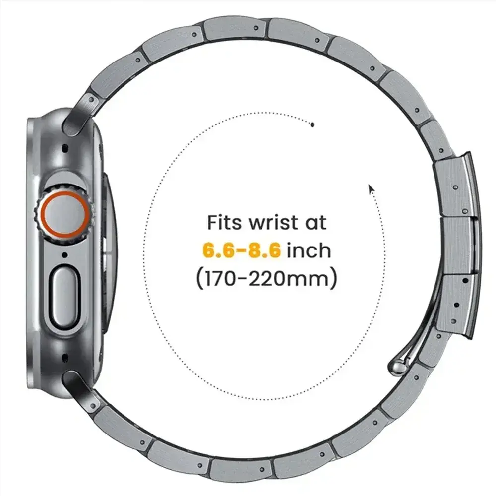 Business Titanium Strap For Apple Watch Ultra 2 49MM Metal Bracelet 44MM 45MM For IWatch Series 8 9 7 6 5 4 3 SE 44MM 40MM Band
