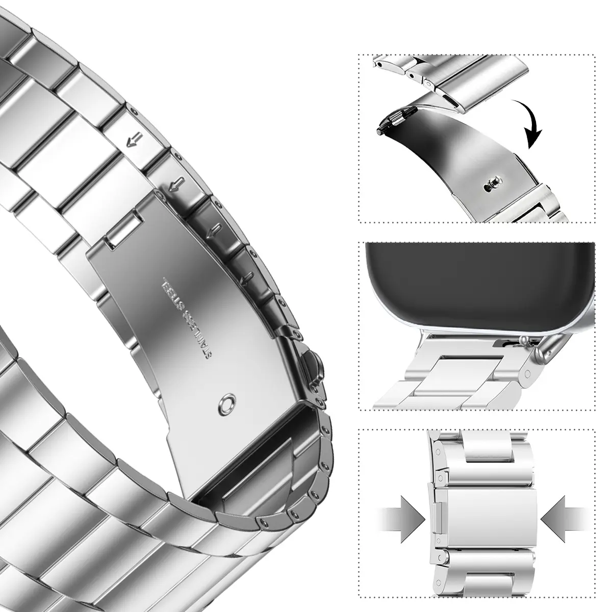 Metal Watch Bracelet Strap for Huawei Watch Fit 3 Smartwatch Stainless Steel Band for Huawei Watch Fit3 Metal Correa Wristband