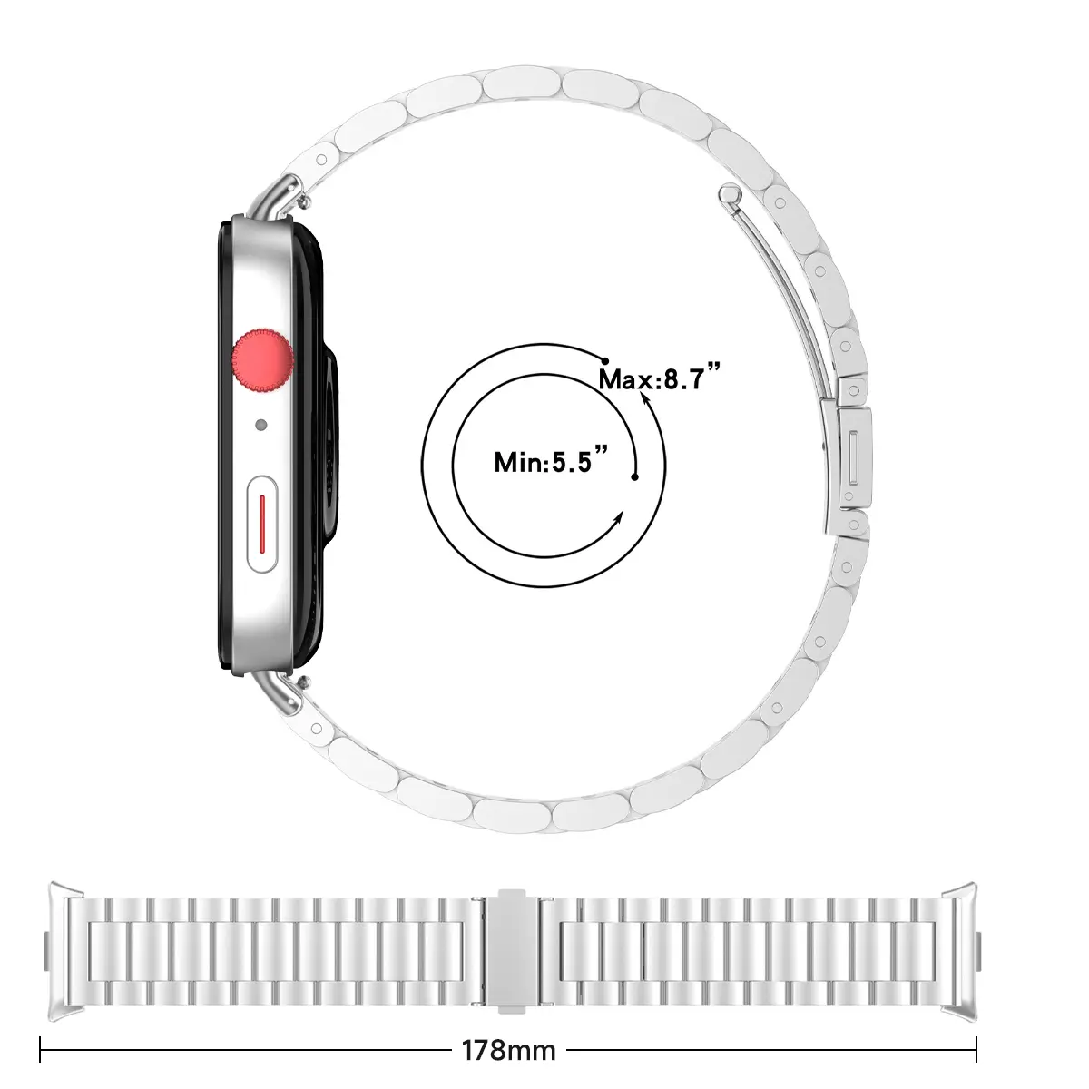 Metal Watch Bracelet Strap for Huawei Watch Fit 3 Smartwatch Stainless Steel Band for Huawei Watch Fit3 Metal Correa Wristband