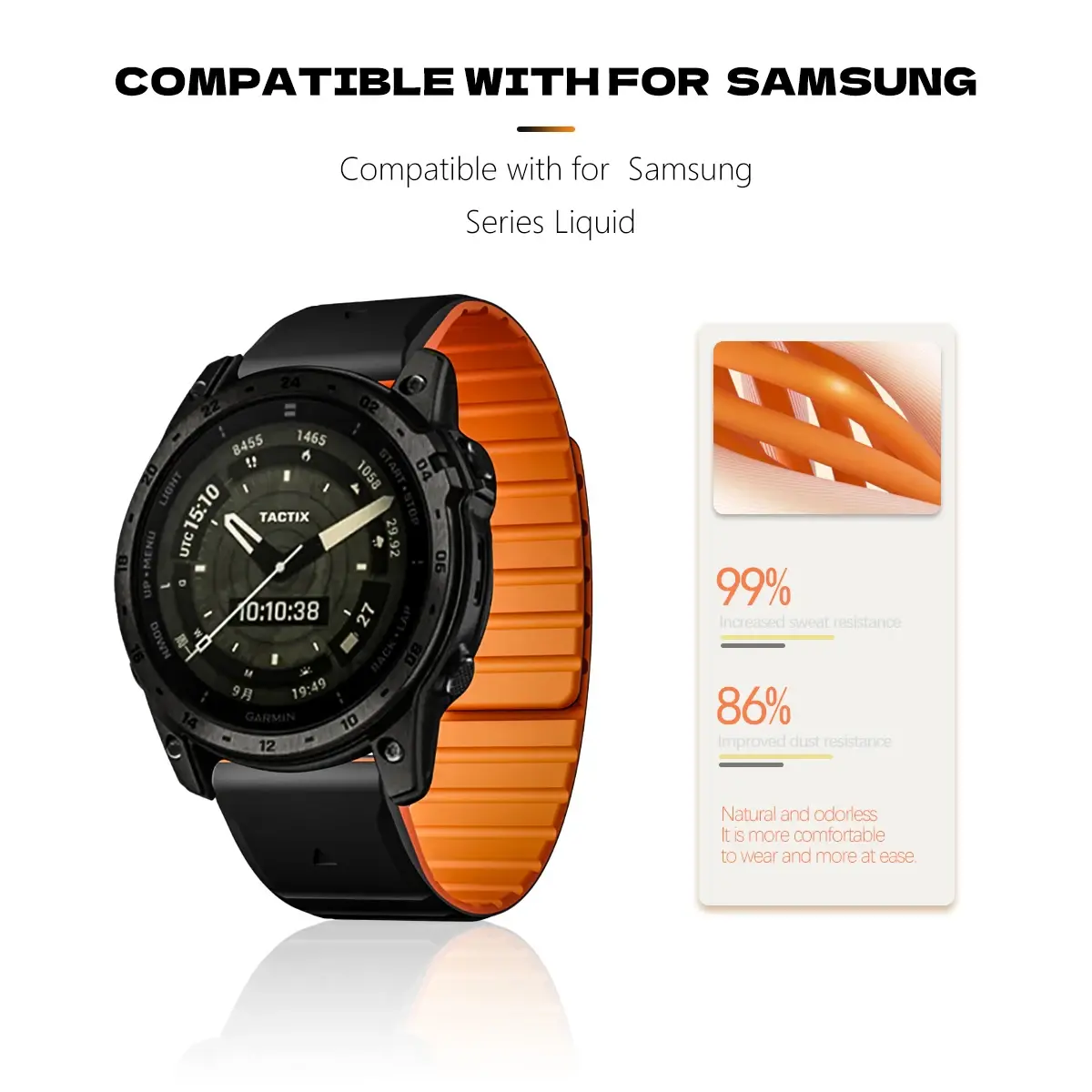 Magnetic Silicone Strap For Garmin Fenix 7 7x 6 6X Pro Quick Fit 5X 5 Pro 22mm 26mm Bracelet For Gen 2/Enduro 2/Descent Mk1 Band