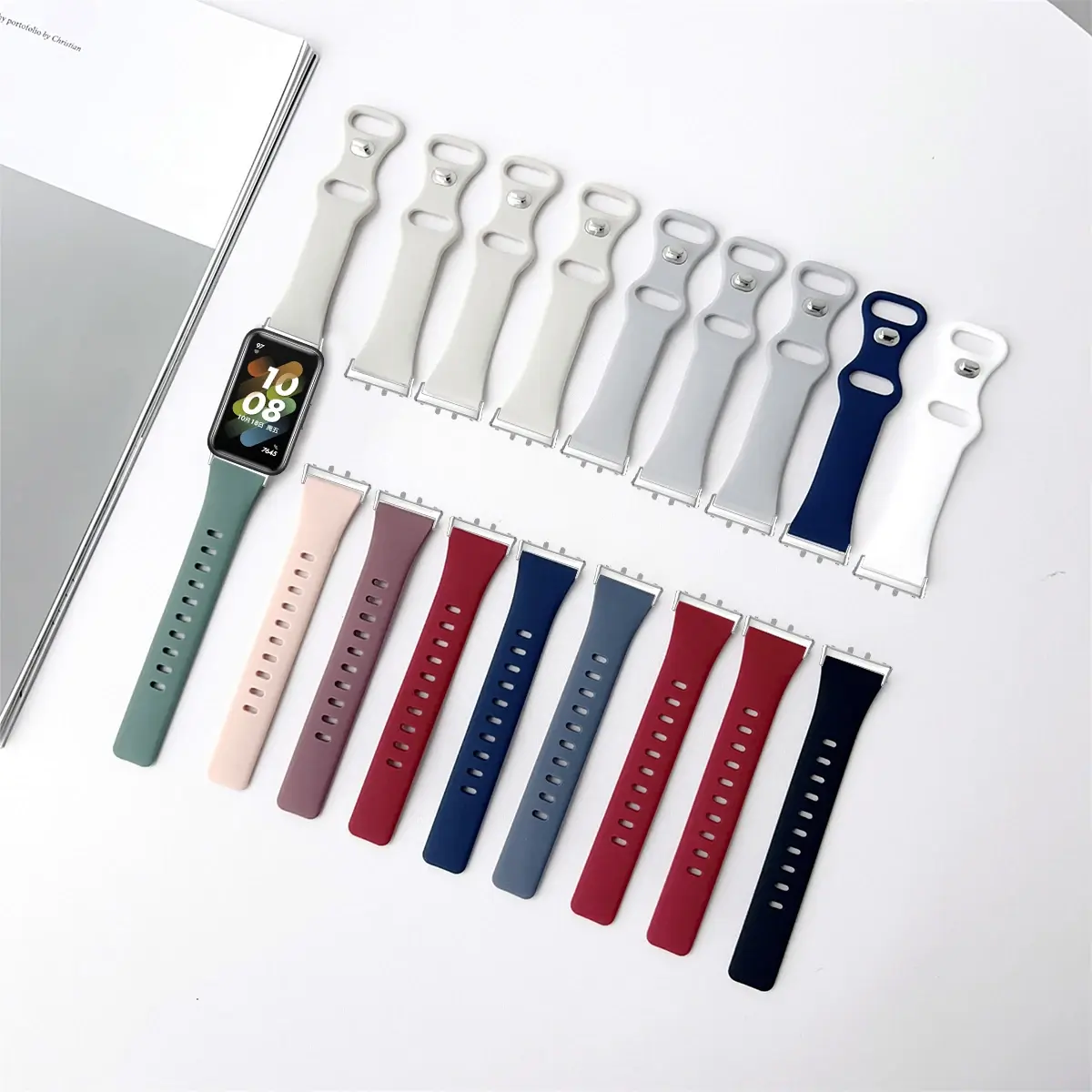 Thin Silicone Strap for Samsung Galaxy Fit 3 Band Solid Color Strap Bracelet for Samsung Galaxy Fit 3 Soft Rubber Bracelet Band