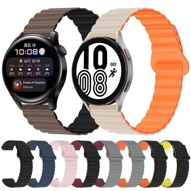 Magnetic Loop Strap For Samsung Galaxy Watch 7 6 5 4 40 44MM/4 6 Classic 46 43 47mm/5Pro 45mm Band Silicone 20mm 22mm Watchband