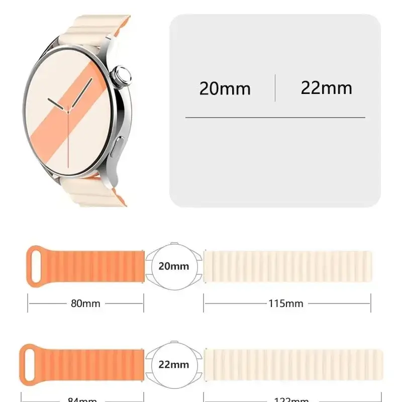 Magnetic Loop Strap For Samsung Galaxy Watch 7 6 5 4 40 44MM/4 6 Classic 46 43 47mm/5Pro 45mm Band Silicone 20mm 22mm Watchband