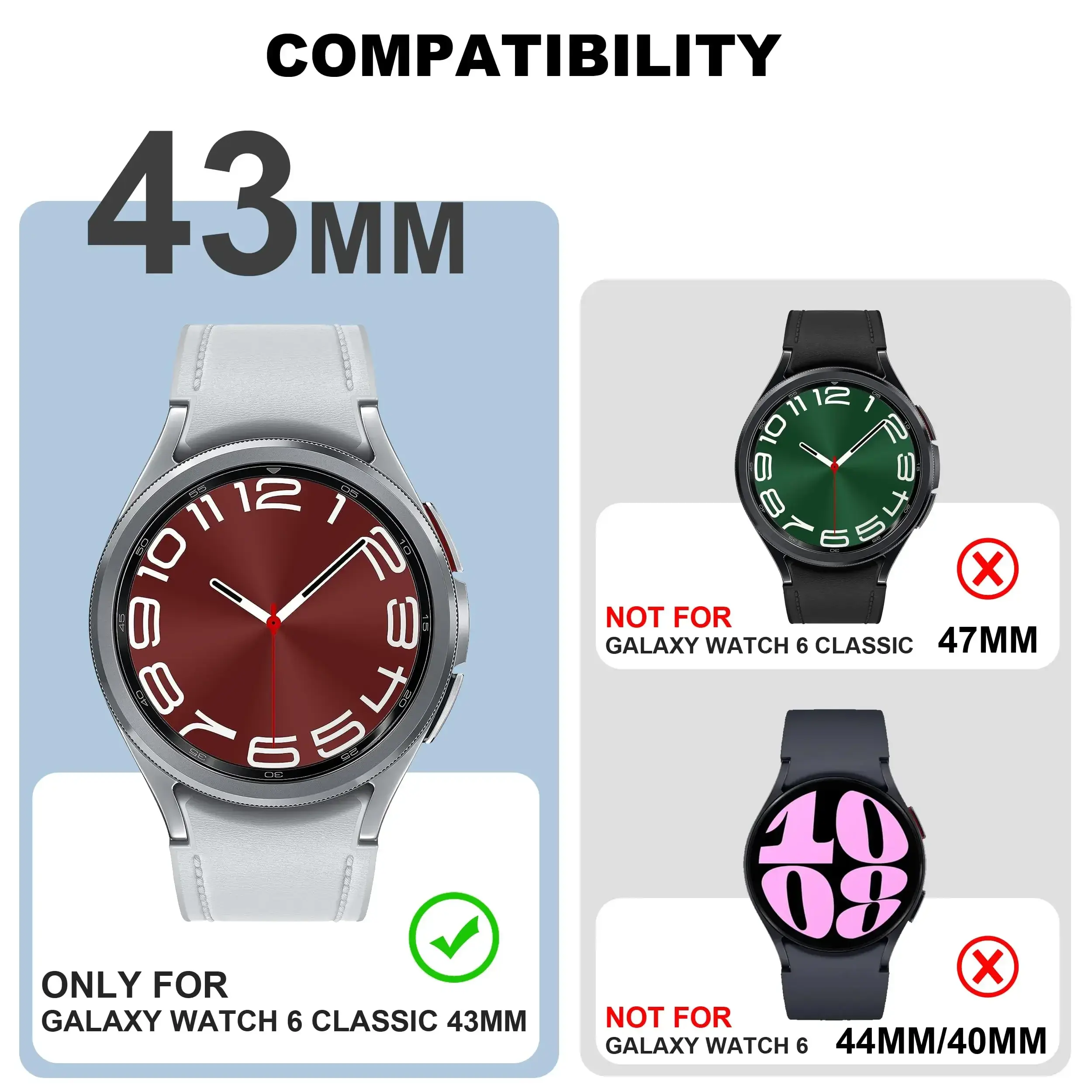Diamond Bezel for Samsung Galaxy Watch 6 43mm 47mm Diamond Decoration Bezel Protector Protective Case for Galaxy Watch6