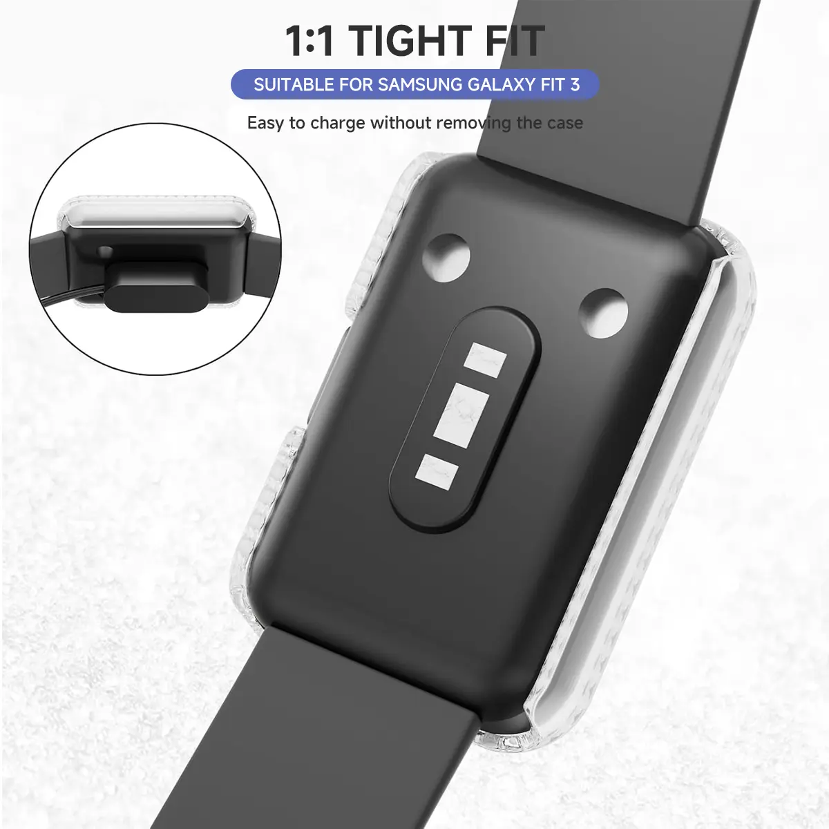 Protector Bling PC Hollow Case For Samsung Galaxy Fit 3 Samrt Watch Strap Diamond Crystal Bumper Protective Cover Screen