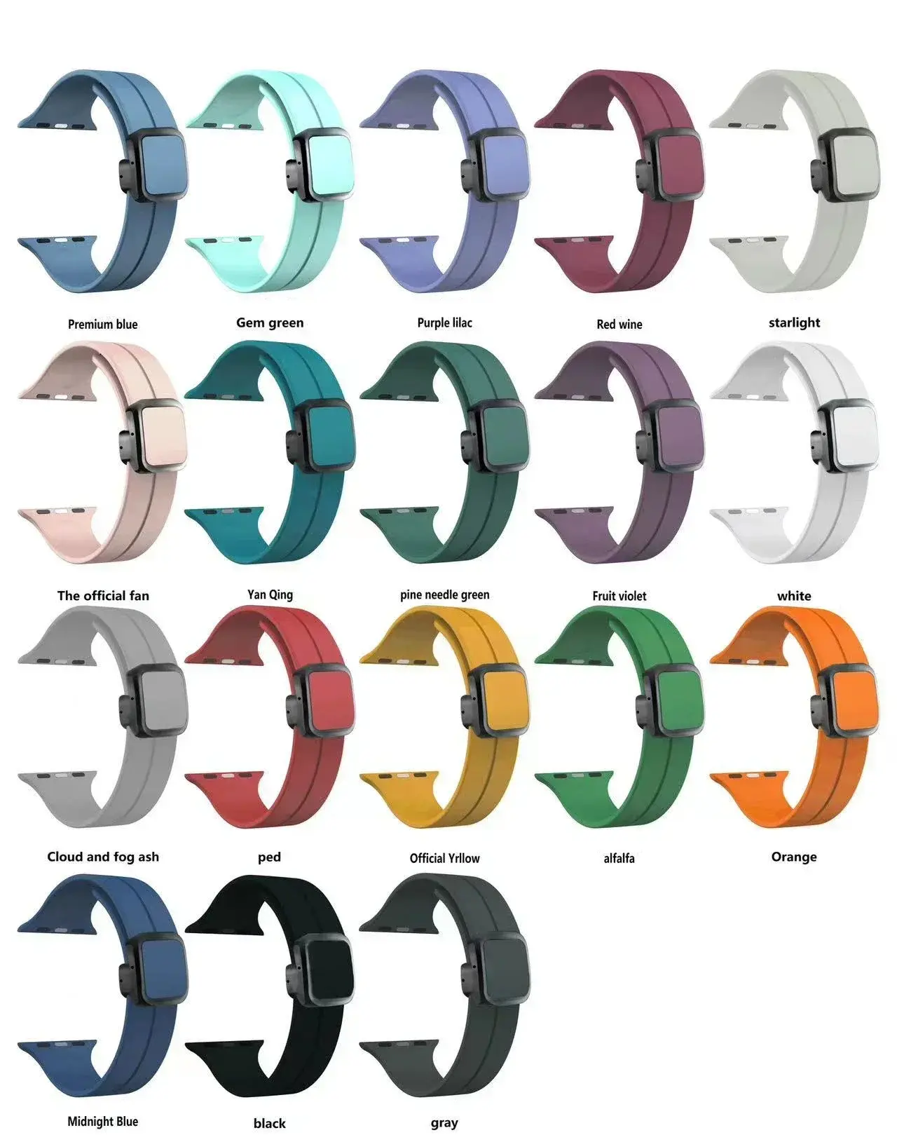 New Magnetic Buckle Silicone Strap For Apple Watch Band 44mm 45mm 38mm 49mm 40 42 41mm Sport Bracelet iWatch ultra 2 9 6 7 8 SE