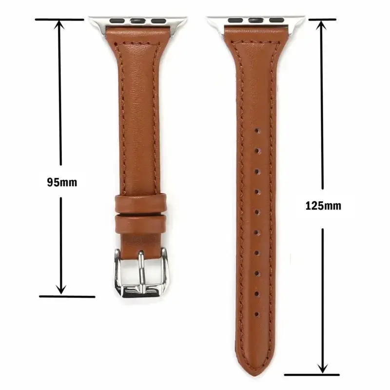 Slim Leather Strap for Apple Watch Band 44 40mm 41mm 49mm 42 45 mm Wrist Women Bracelet IWatch Serie 10 9 8 7 6 5 4 3 SE Ultra 2