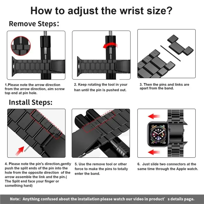 Stainless Steel Band For Apple Watch Ultra 2 49mm 45mm 41mm 40mm 44mm Metal Strap Bracelet iWatch series 9 8 7 6 5 SE