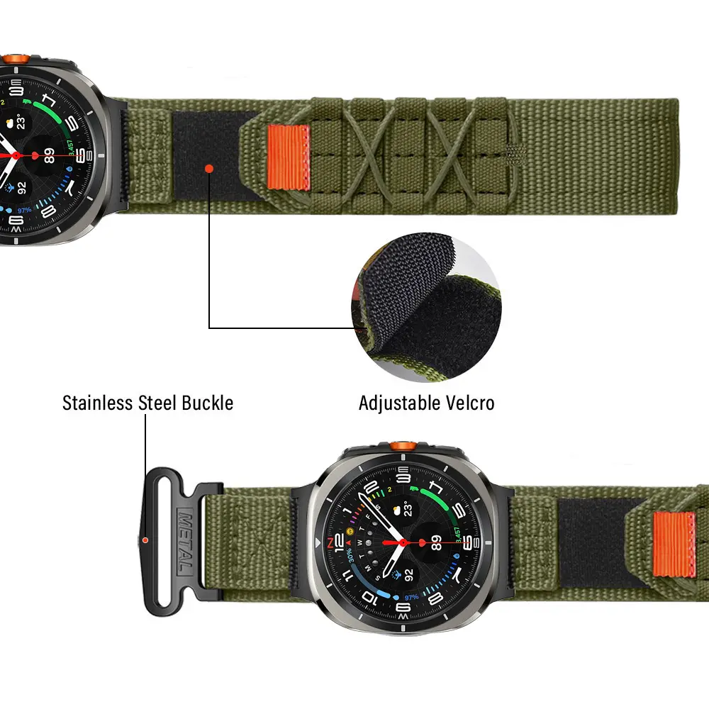No Gaps Nylon Strap For Samsung Galaxy Watch 7 Ultra 47mm Quick Fit Band Sports Bracelet For Galaxy Watch Ultra 47mm Wristband