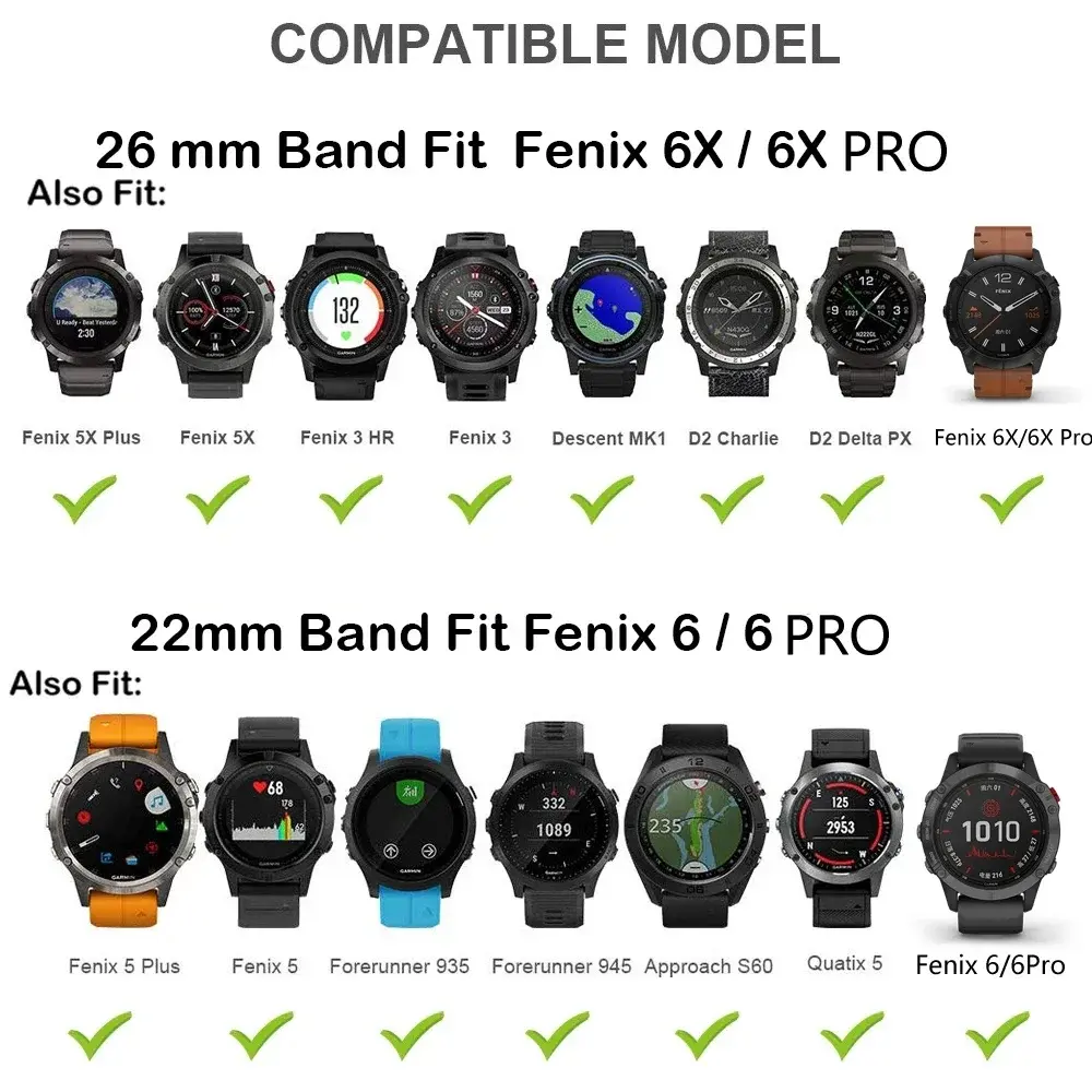 22/26mm Smart Watch For Garmin Epix Gen 2 Sport Silicone Strap For Fenix 7 7X 5 5X Plus 6 6X Pro 3HR Bracelet Quick Easyfit Band