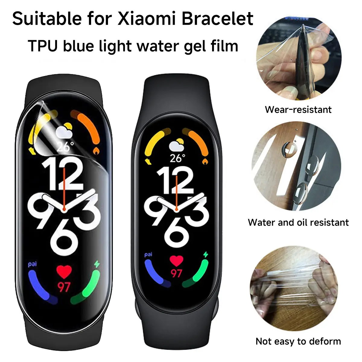 1/3/5PCS Soft Hydrogel Film For Xiaomi Mi Band 8 7 6 5  Protective Soft Film Xiaomi MiBand 8pro 7pro Smart Wristband Not Glass