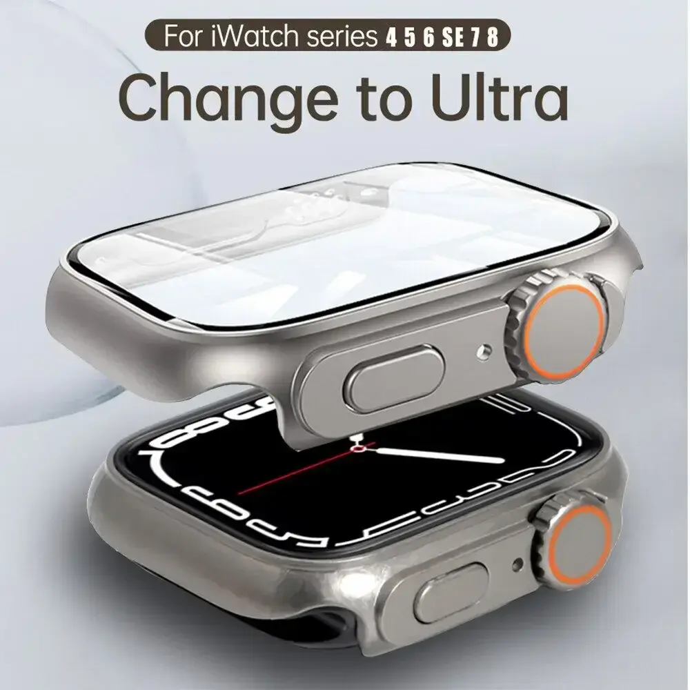 Change To Ultra 2+Titanium Metal Strap for Apple Watch 44mm 45mm 41mm 42mm 40mm 49mm for iwatch 9 8 7 6 SE 5 Ultra 2 Case Strap