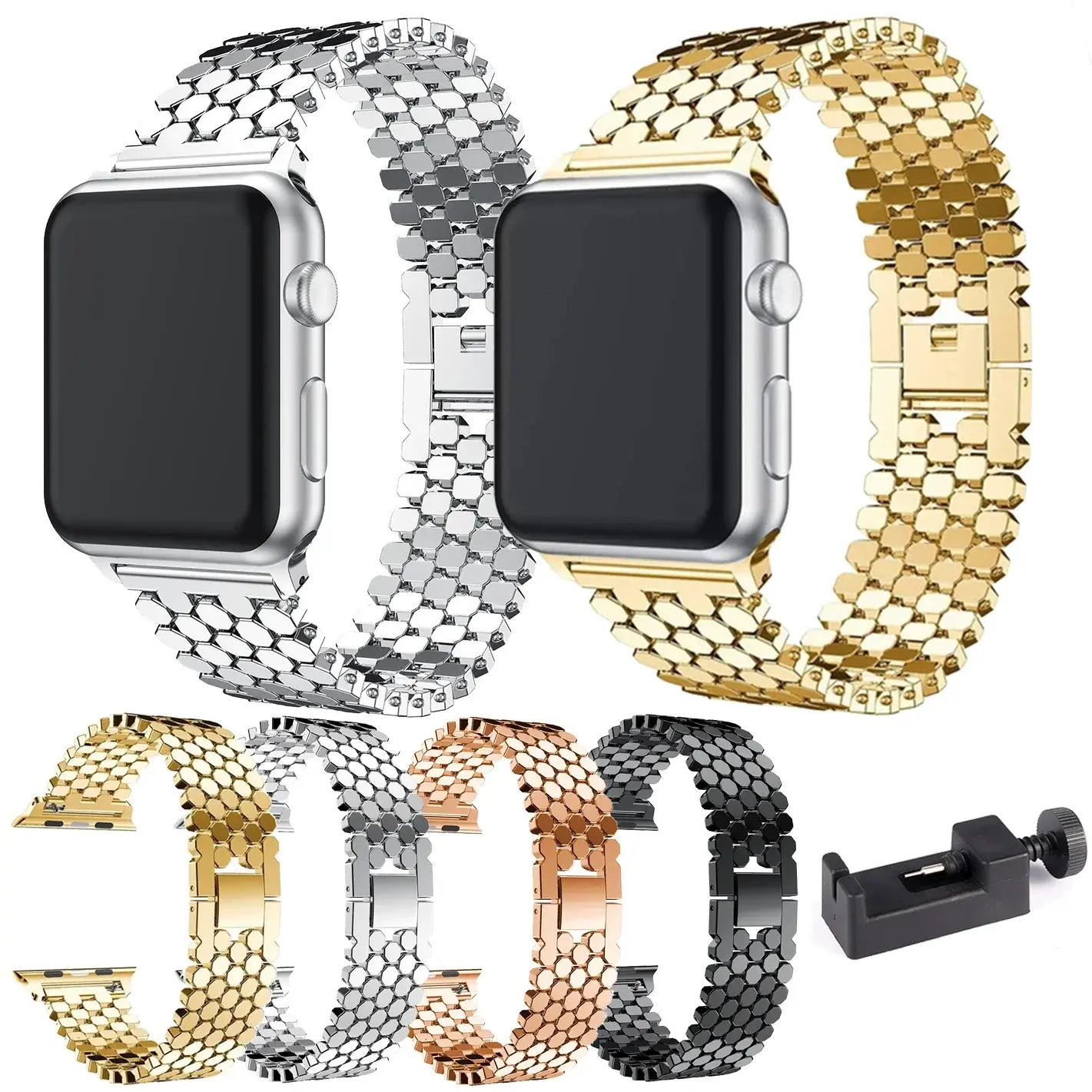 Women Metal Stainless Steel Strap For Apple Watch Series 9 41mm 45mm 49mm 40mm 44mm Band For iWatch 8 7 5 4 3 38 41mm Bracelet