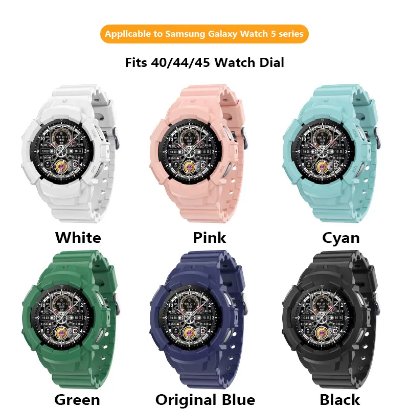 Soft Fashion Cover For Samsung Galaxy Watch 5 40mm 44mm Silicone Protector Case Strap For Samsung Watch 5 Pro 45mm Bumper