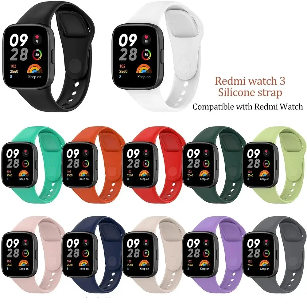 Silicone WatchBand Strap For Redmi Watch 3 Original SmartWatch Band WristBand Bracelet For Xiaomi Redmi3 Accessories Belt Correa