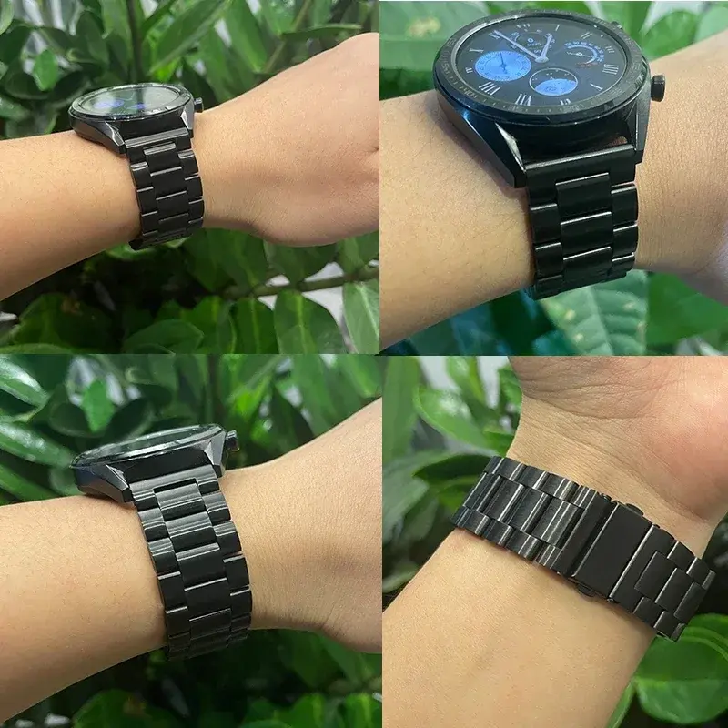 20mm 22mm Stainless Steel Strap for Samsung Galaxy Watch 7 6 5 4 5Pro 40/44mm 6 Classic 43mm 47mm Metal Band for Huawei GT5 4Pro