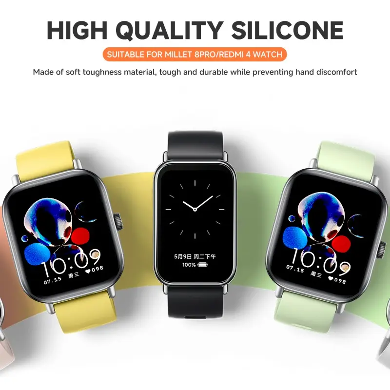Silicone Band for Redmi Watch 5 4 Strap Smart Watch Accessories for Xiaomi Mi Band 8  9 Pro Strap Correa Replacement Bracelet