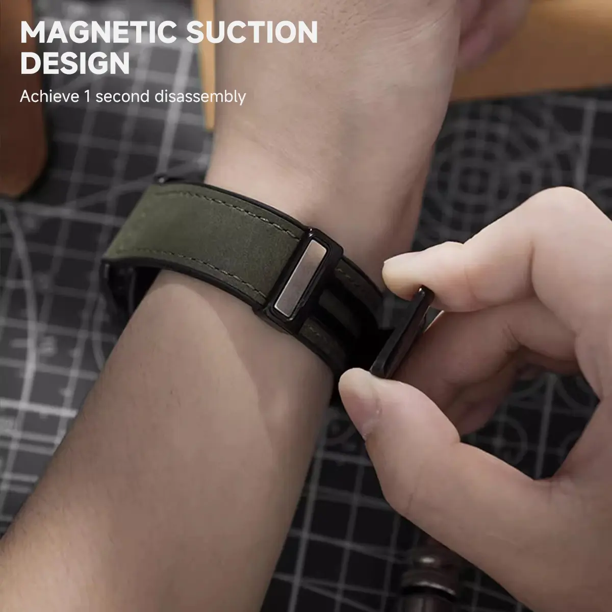 Leather Band for Samsung Galaxy Watch 8/8Classic Magnetic Strap Men Silicone Bracelet for Galaxy 8 7 Ultra 47mm Quick Fit Correa