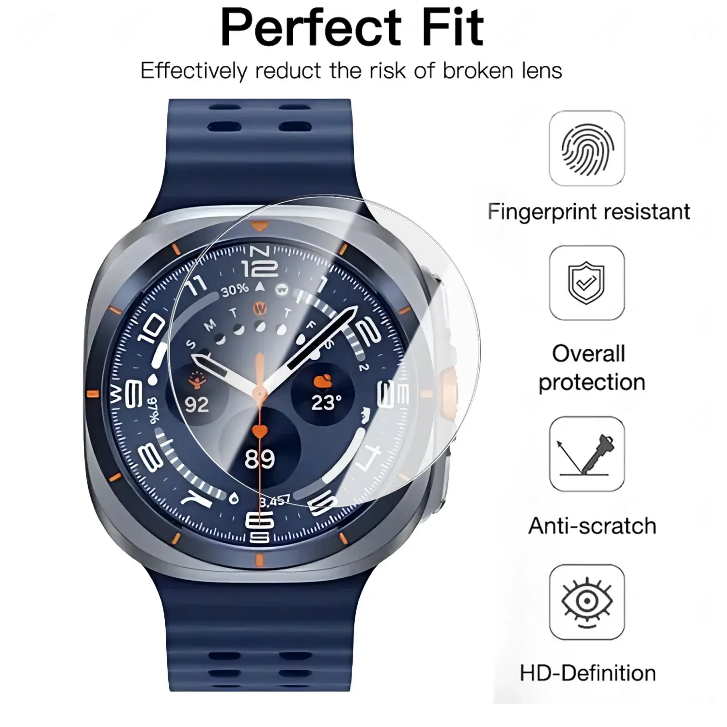 Screen Protector for Samsung Galaxy Watch 8 40mm 44mm Classic Tempered Glass Protective Film Auto-alignment Installation kit