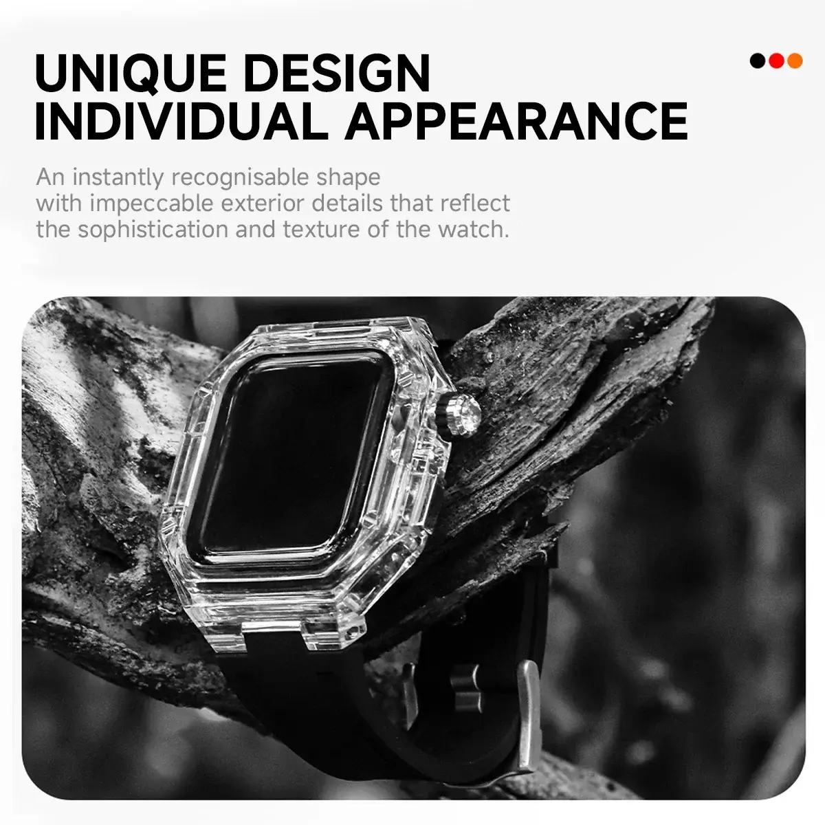 Luxury Transparent Modification Kit for Apple Watch Band Ultra 2 49mm 46mm 42mm Case Rubber Strap for Iwatch Series 10