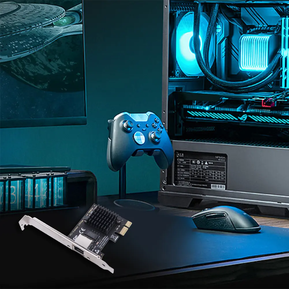 1/2/4 Port 2.5GB PCIe Network Card 2.5 Gigabit Ethernet Interface Adapter RTL8125BG Chip Gigabit Ethernet Card for Gaming Office