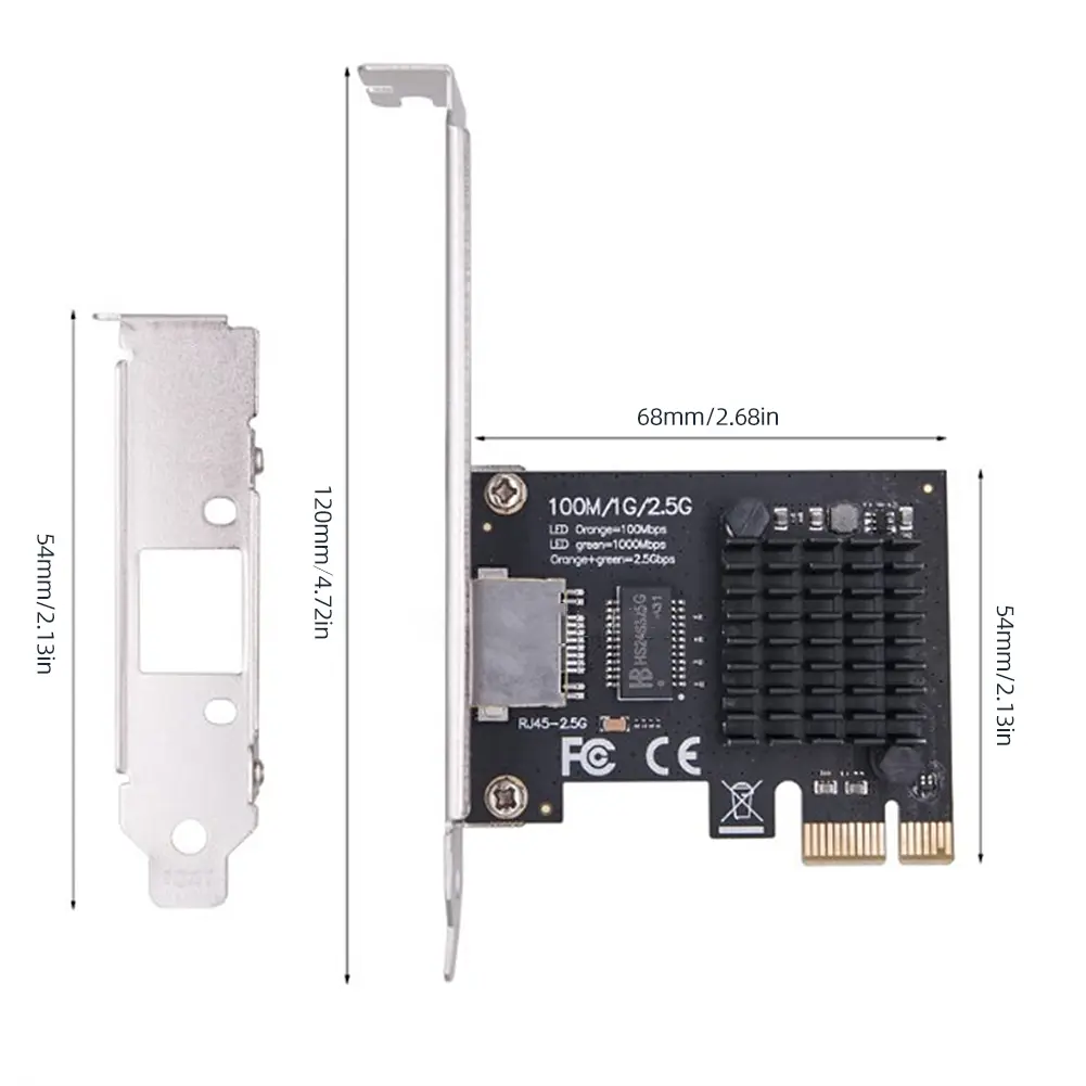 1/2/4 Port 2.5GB PCIe Network Card 2.5 Gigabit Ethernet Interface Adapter RTL8125BG Chip Gigabit Ethernet Card for Gaming Office