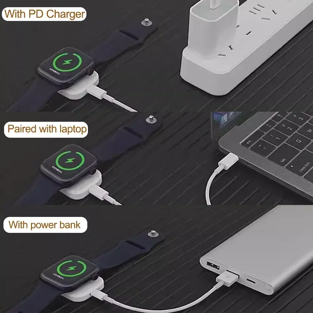 Magnetic Wireless Fast Charger for Apple Watch series 9 8 7 6 5 SE Type C For iPhone convert Charger for iWatch Series 6 5 3 2 1