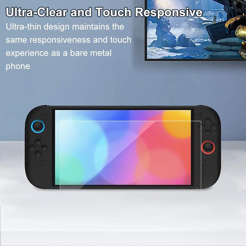 For Switch 2 Screen Tempered Film Impact Resistance Tempered Glass Protective Film with Alignment Tool for Switch 2 Accessories