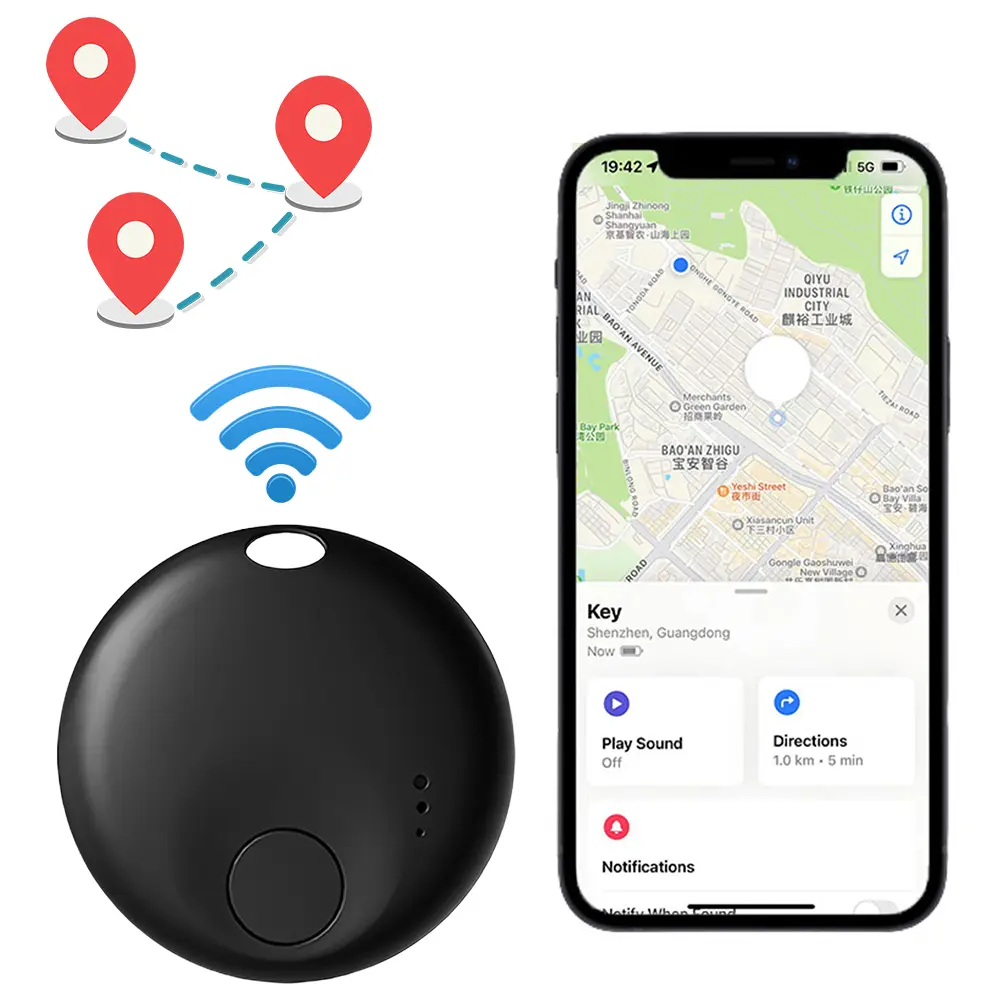 For Android Tracker Tag GPS Tracker Anti-Lost Key Finder Item Locator for Keys Bags Luggage and More