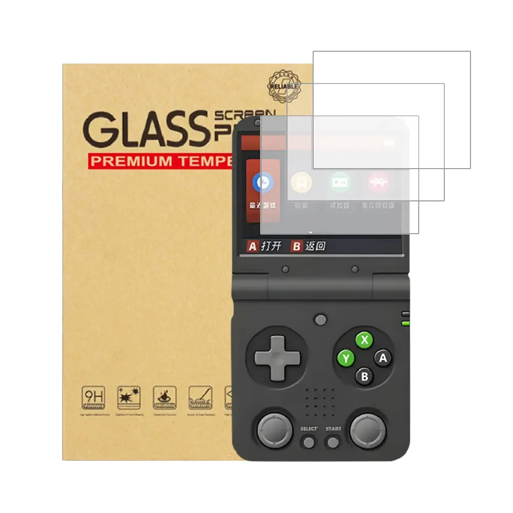 For Miyoo Flip Tempered Glass Screen Protector Films Anti-Scratch Game Console Screen Protector Film Game Console Accessories