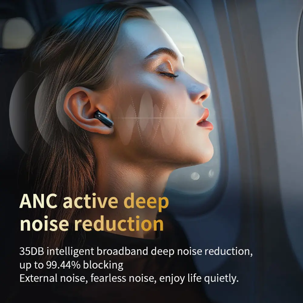 LX10 Wireless Bluetooth Headphones ANC Noise Cancelling Earphone With Mic Touch Screen HiFi Stereo In-Ear Earbuds Gaming Headset