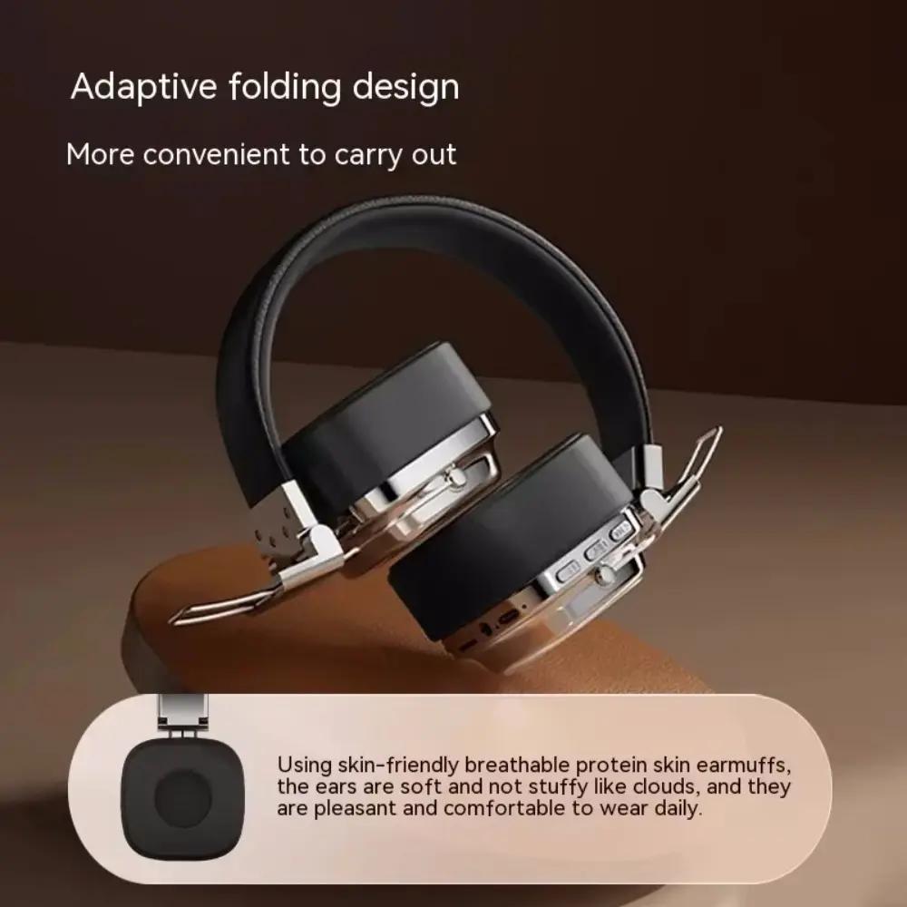 Retro Classic Over-Ear Headphone Bluetooth 5.3 DJ Stereo/TF Card Wireless Headphones Folding Sports Rock Music Headphoe with Mic