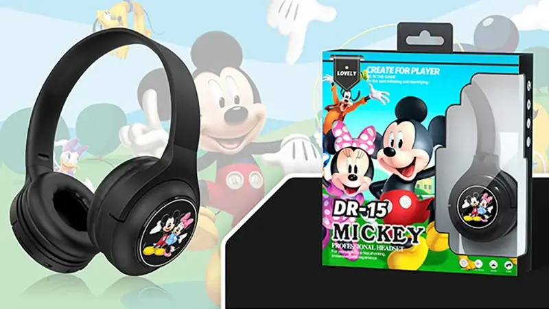 New Disney Mickey Mouse Snow White Ariel ELsa Wireless Blutooth Headphones HIFI Sound Stereo Foldable TF Card HD Voice Earphones