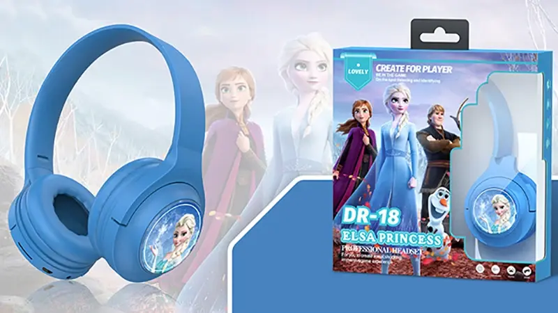 New Disney Mickey Mouse Snow White Ariel ELsa Wireless Blutooth Headphones HIFI Sound Stereo Foldable TF Card HD Voice Earphones